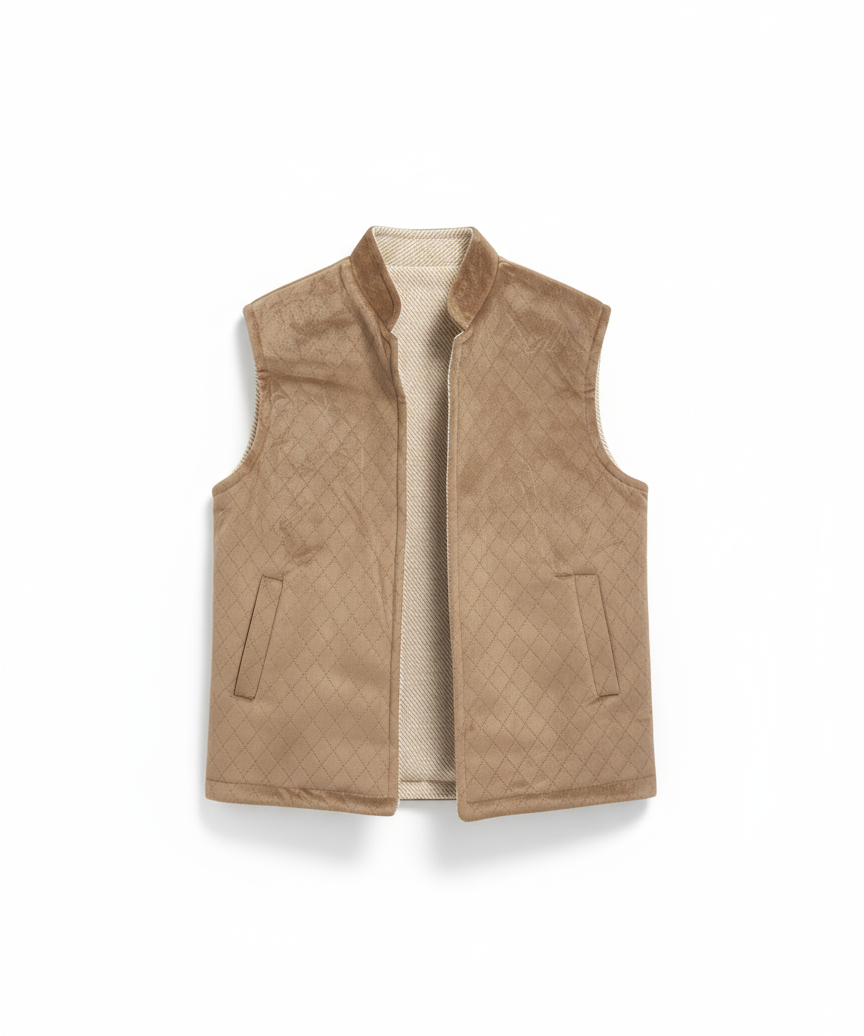 Beige suede vest