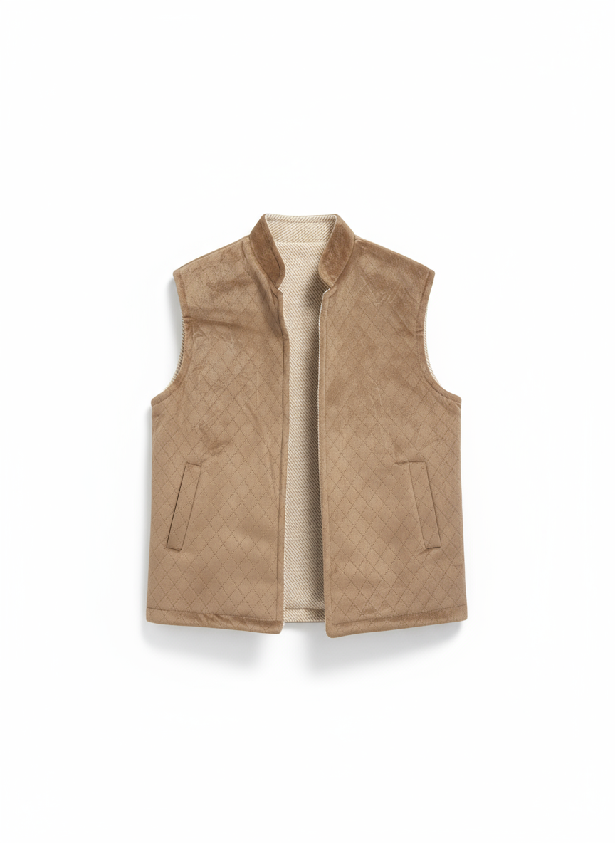 Beige suede vest