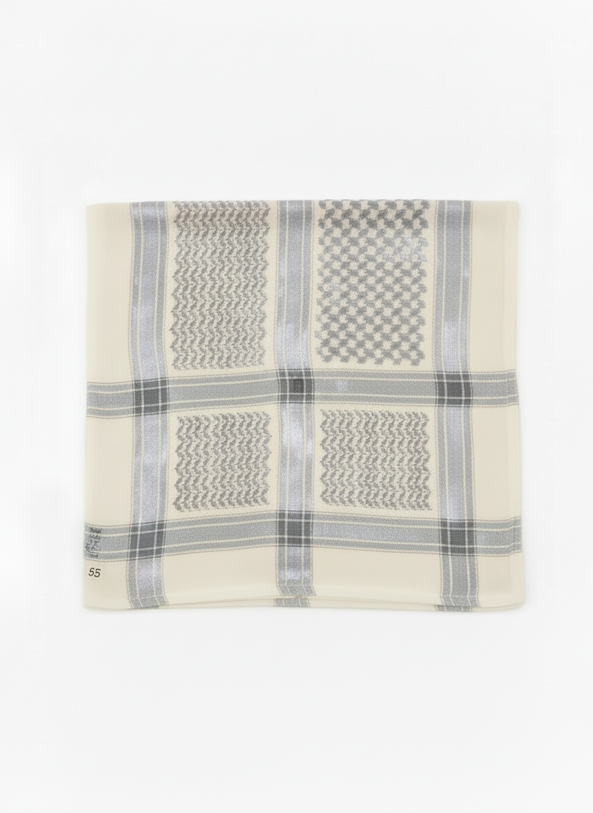 Cream and Silver Shemagh