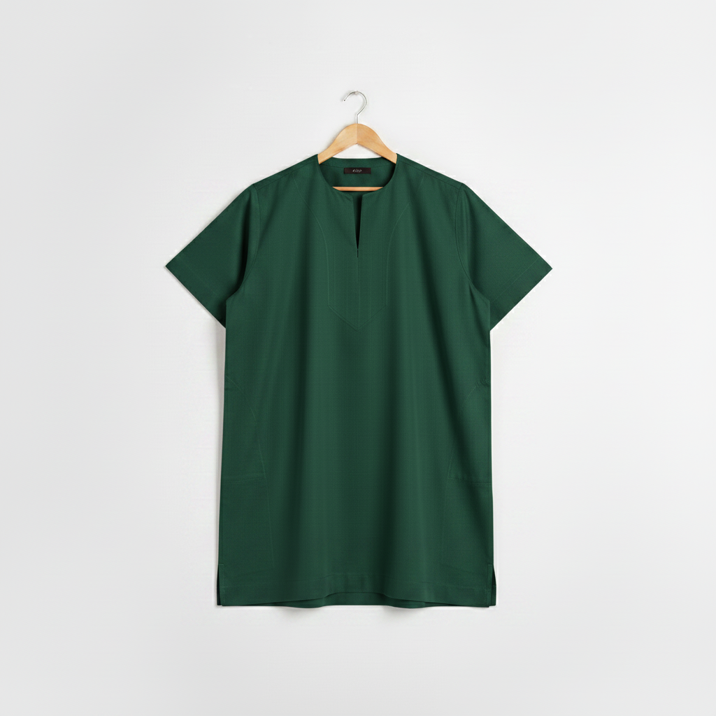Dark Forest Green Kandora on Hanger