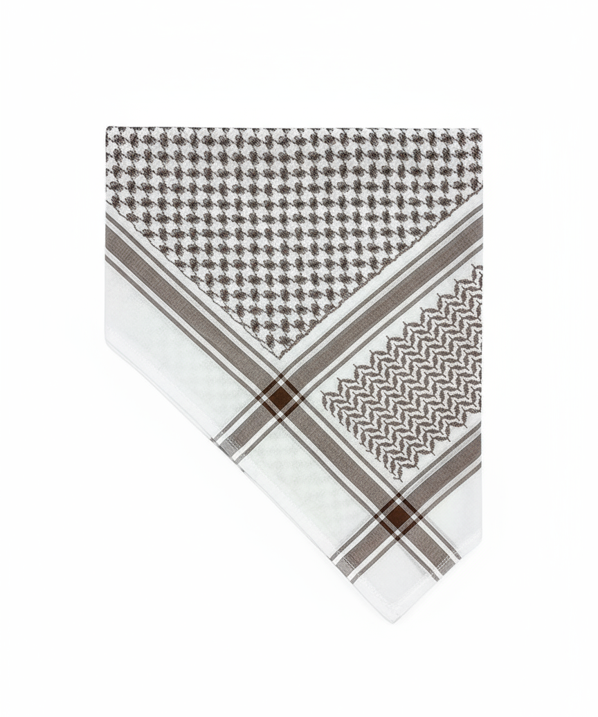 Gray Brown Houndstooth Shemagh