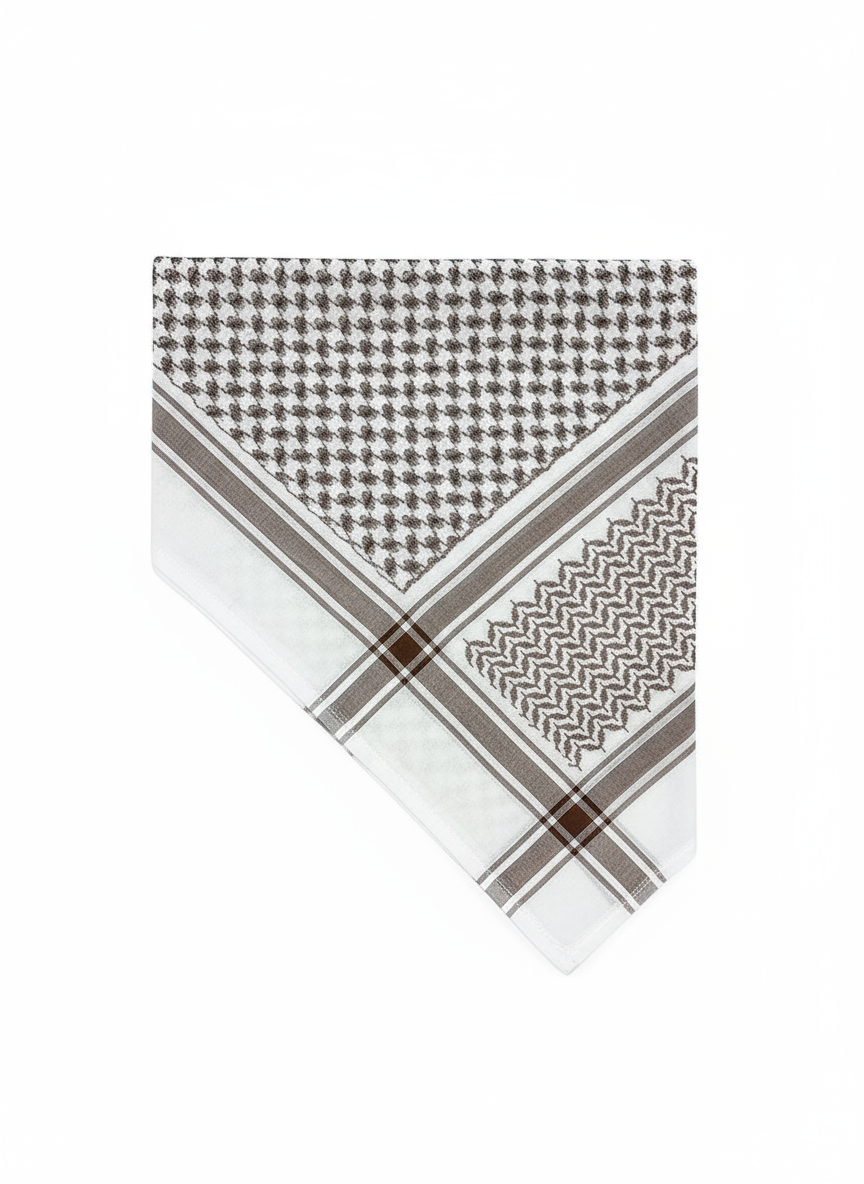 Gray Brown Houndstooth Shemagh