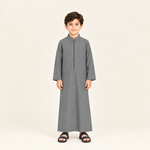 Gray jalabiya on a 6-year-old