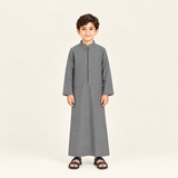 Gray jalabiya on a 6-year-old