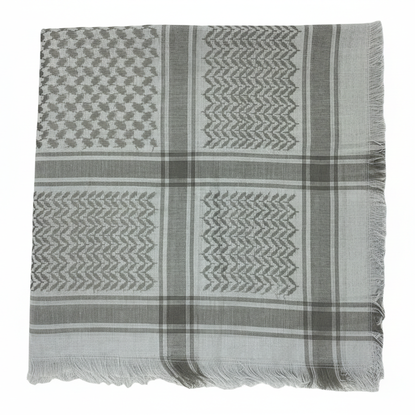 Gray shemagh with white background