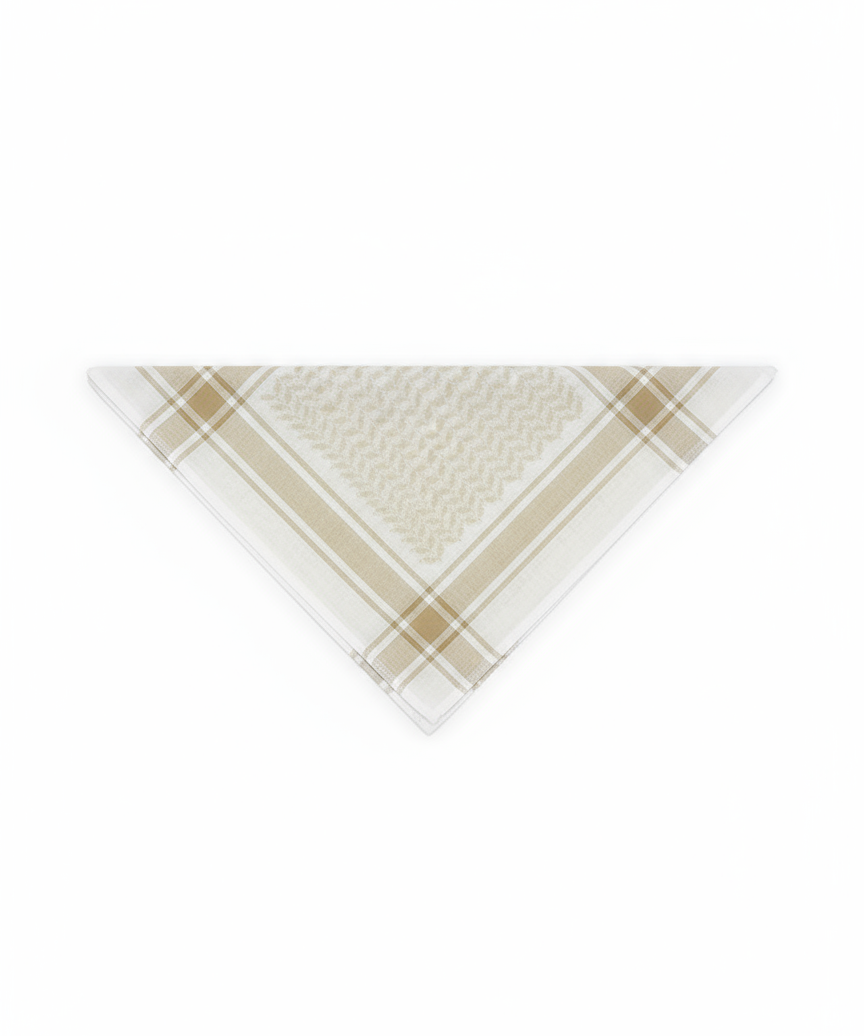 Light Beige Cream Checkered Shemagh