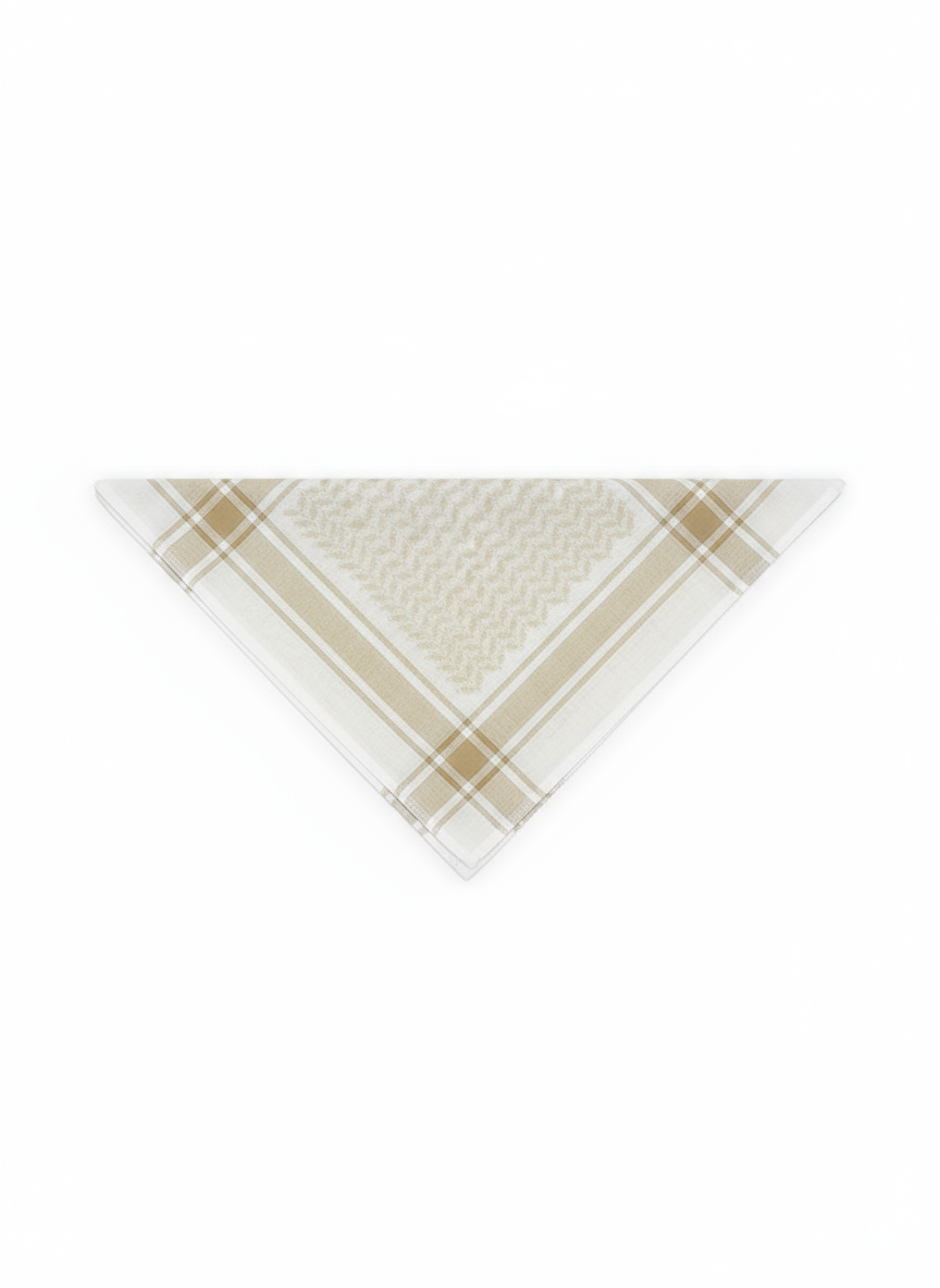 Light Beige Cream Checkered Shemagh