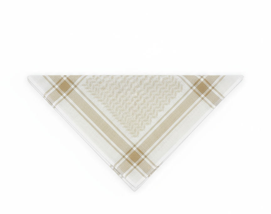 Light Beige Cream Checkered Shemagh
