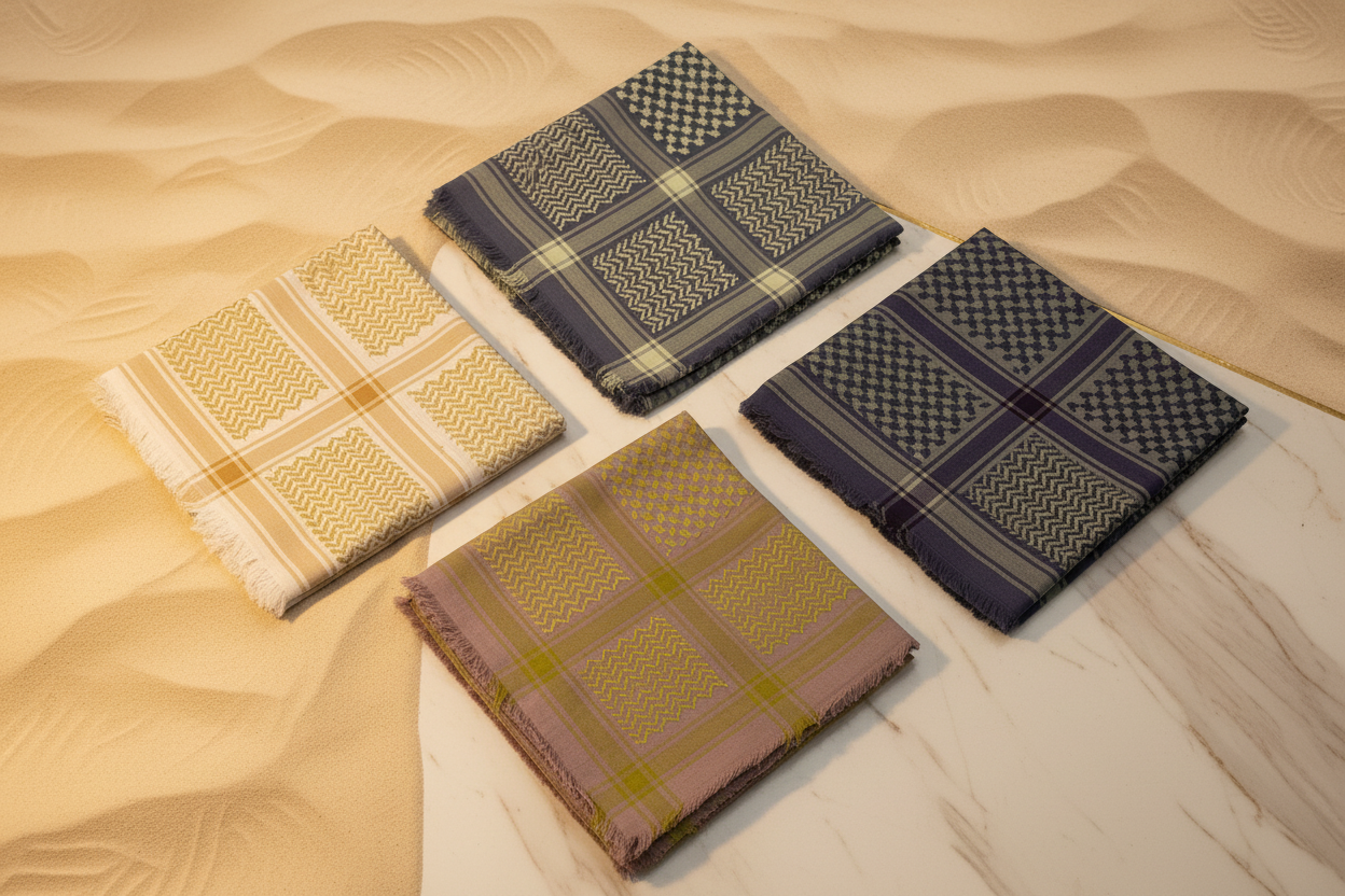 Luxury shemagh collection with elegant background