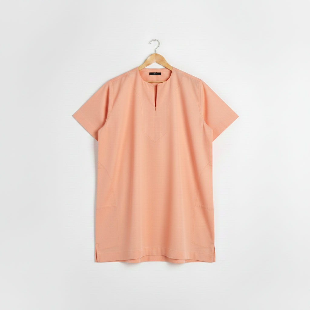 Medium Peach Kandora on Hanger - Store Ready