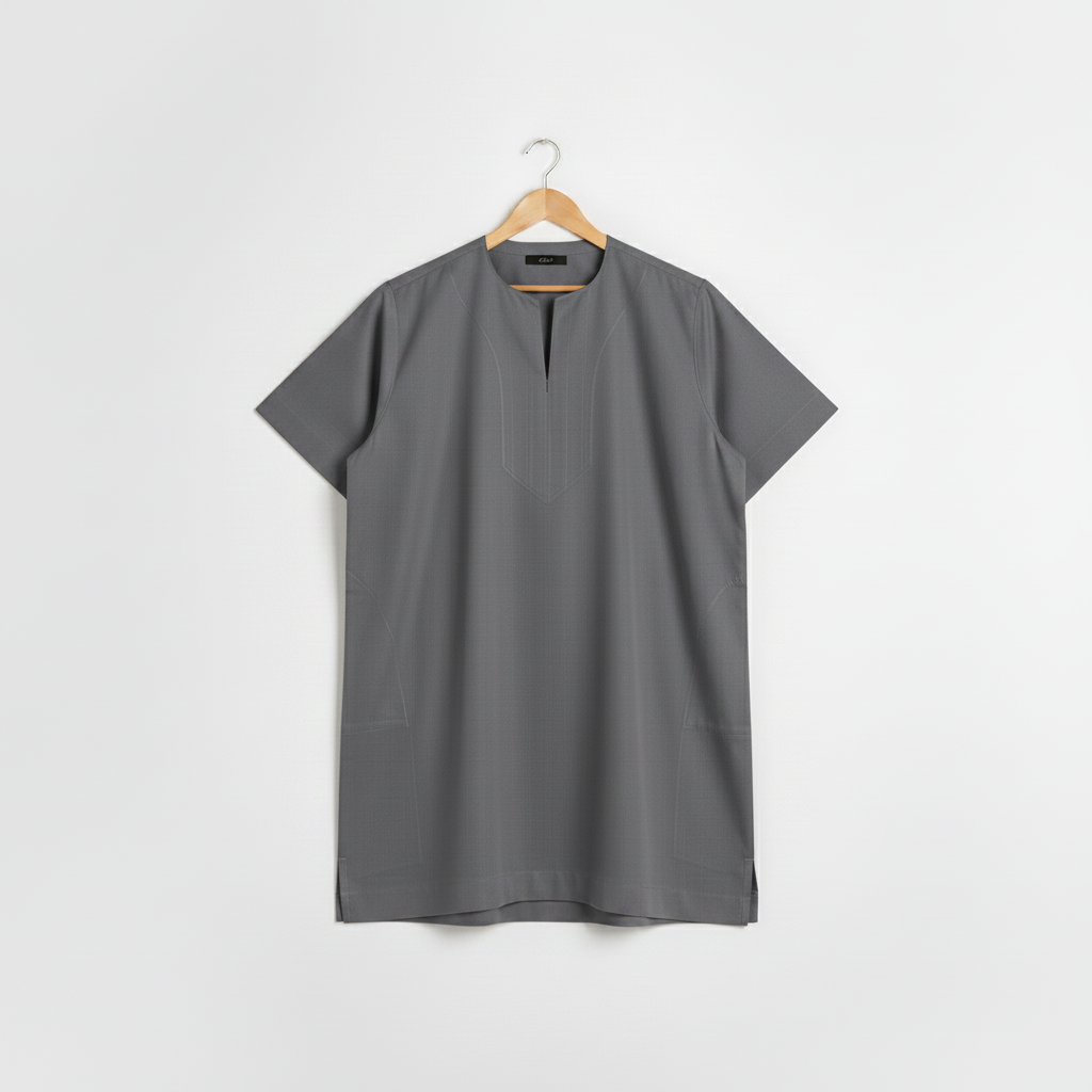 Medium Slate Grey Kandora on Hanger - Store Ready