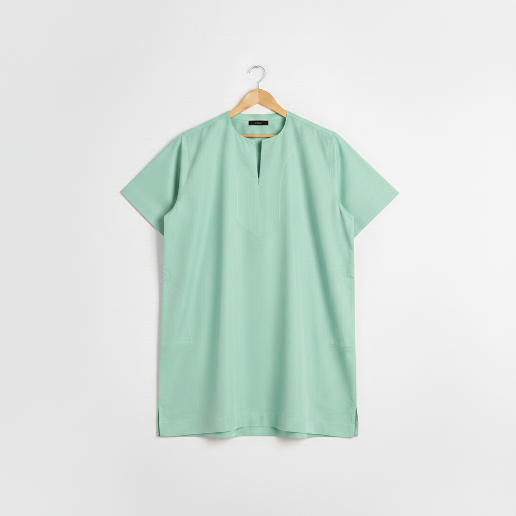 Mint Green Kandora on Hanger - Store Ready