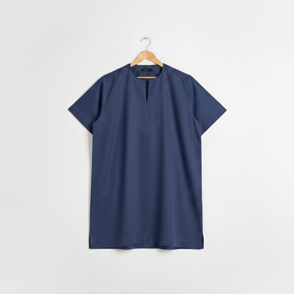Navy Blue Kandora on Hanger - Store Ready