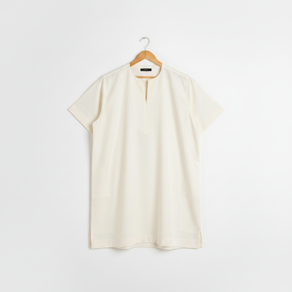 Near-White Ivory Kandora on Hanger - Store Ready