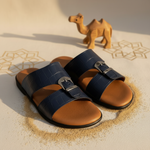 Premium sandals with navy blue straps