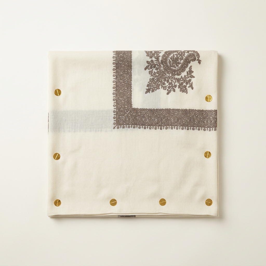 Taupe-border shawl