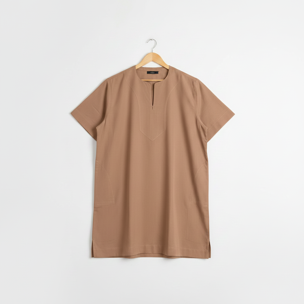 Taupe Camel Kandora on Hanger - Store Ready