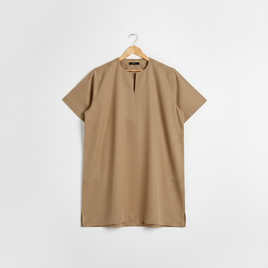 Warm Taupe Khaki Kandora on Hanger - Store Ready