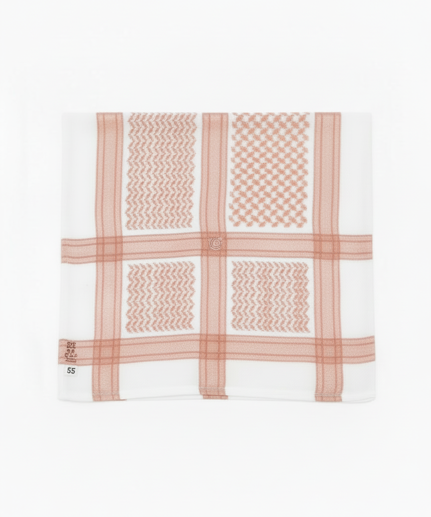 White and Rose Gold Shemagh