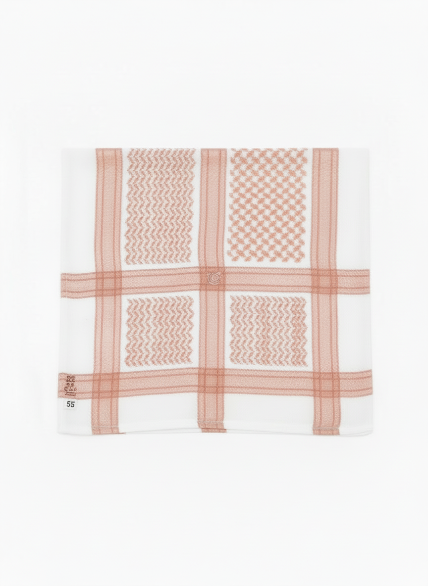 White and Rose Gold Shemagh