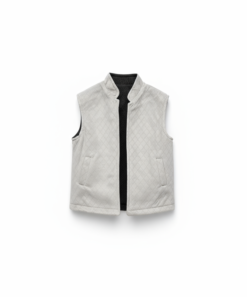 White quilted vest