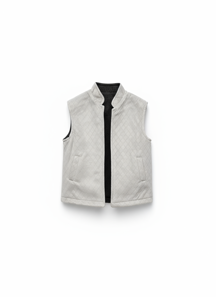 White quilted vest