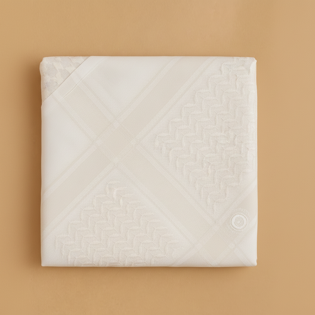White Shemagh with Light Design